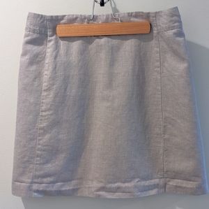 LOFT Grey Linen Blend Mini Skirt, Size 6